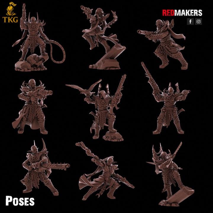 Dark Elves Kill Squad by Red Makers | 3D printed Tabletop Miniatures