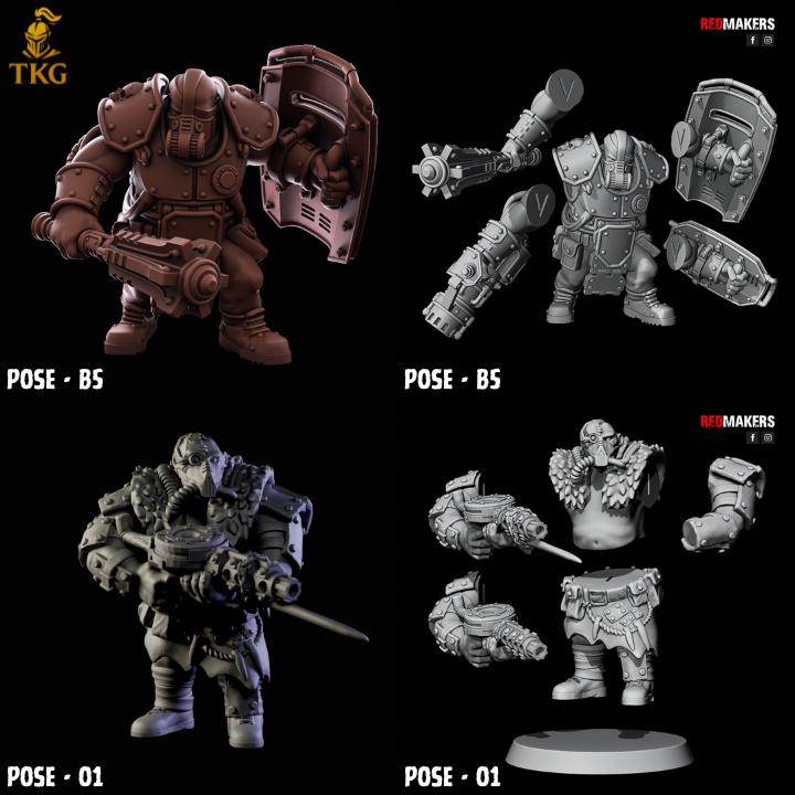 Abhuman Giants by RedMakers | 3D printed Tabletop Miniatures | Ogryn/Bullgryn Proxies