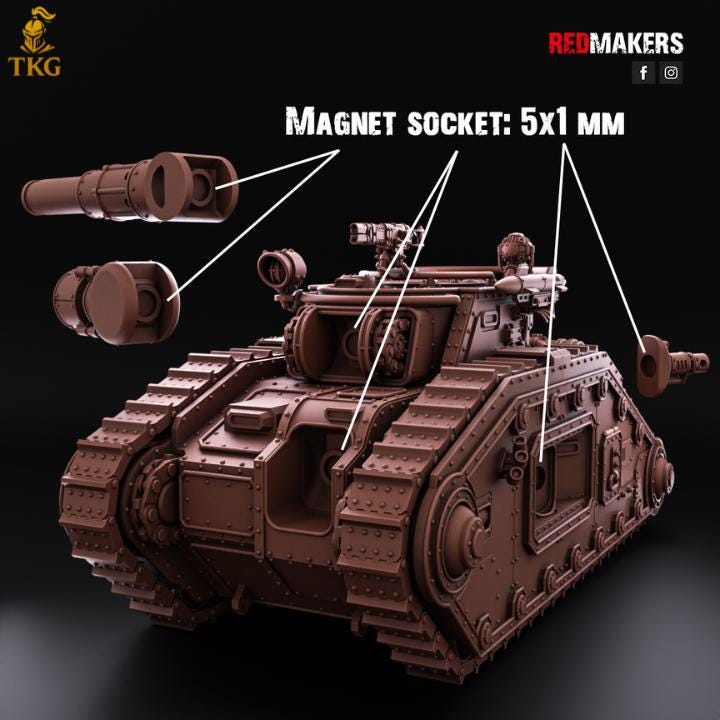 Bastion, Solar Heavy Tank— Imperial Force by Redmakers | 3D Printed Tabletop Miniatures | Malcador proxy