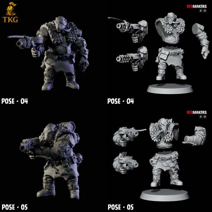 Abhuman Giants by RedMakers | 3D printed Tabletop Miniatures | Ogryn/Bullgryn Proxies