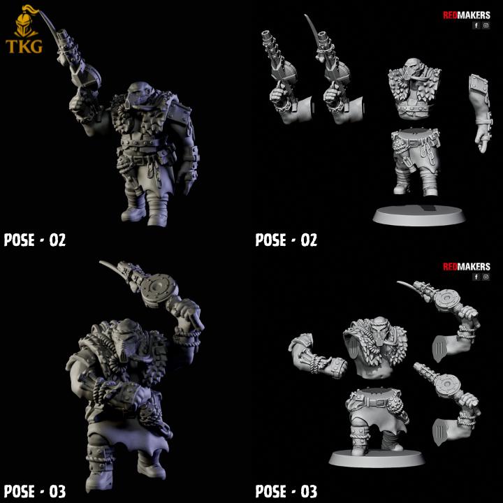 Abhuman Giants by RedMakers | 3D printed Tabletop Miniatures | Ogryn/Bullgryn Proxies