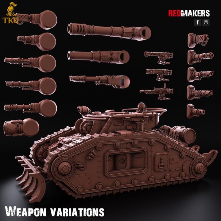 Bastion, Solar Heavy Tank— Imperial Force by Redmakers | 3D Printed Tabletop Miniatures | Malcador proxy