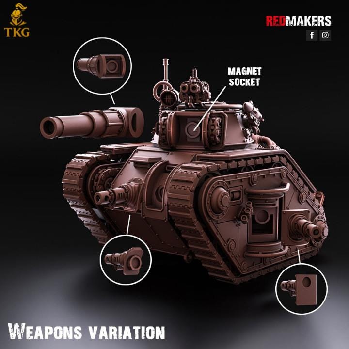 Solar Battle Tank — Imperial Force by Redmakers | 3D Printed Tabletop Miniatures | Russ proxy