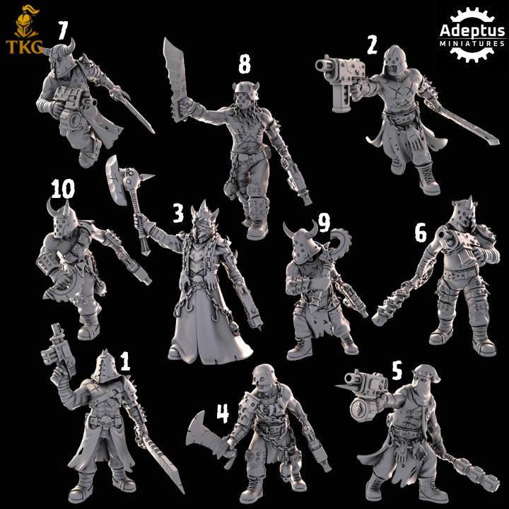 Cultists of the Silent Pyre Kill Squad by Adeptus Miniature | 3D printed Tabletop Miniatures