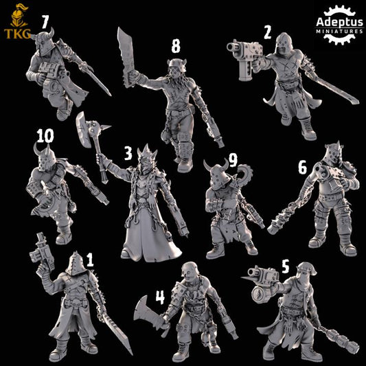 Cultists of the Silent Pyre Kill Squad by Adeptus Miniature | 3D printed Tabletop Miniatures