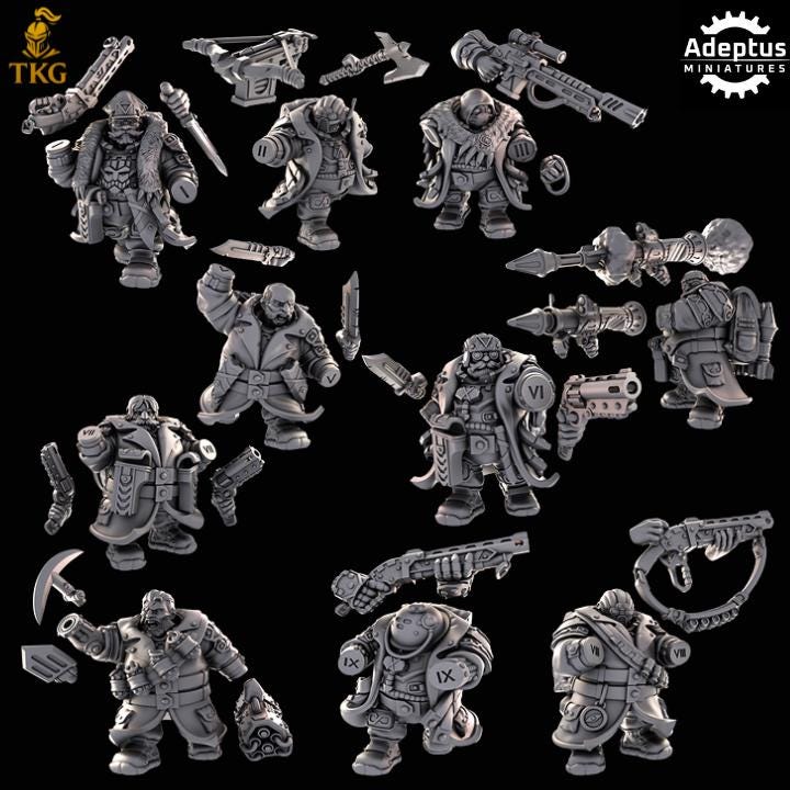 Dwarves Kill Squad by Adeptus Miniatures | 3D printed Tabletop Miniatures