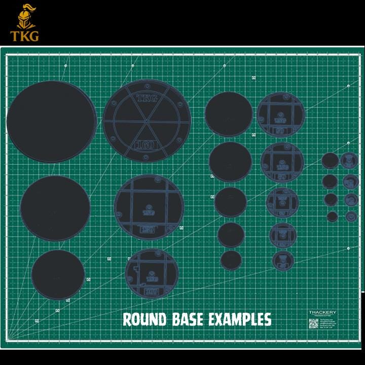 Textured Round and Oval Wargaming Bases | Magnet Ready | 20mm - 160mm Round | 60mm - 170mm Oval