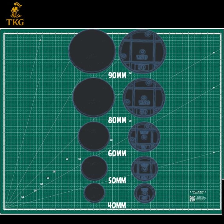 Textured Round and Oval Wargaming Bases | Magnet Ready | 20mm - 160mm Round | 60mm - 170mm Oval