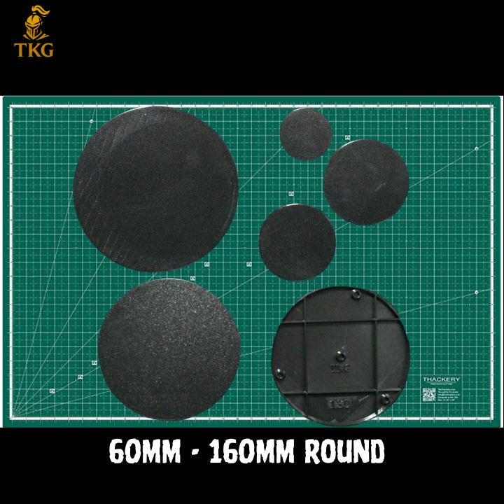 Textured Round and Oval Wargaming Bases | Magnet Ready | 20mm - 160mm Round | 60mm - 170mm Oval