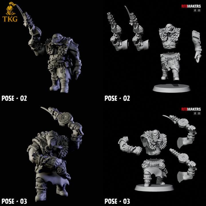 Abhuman Giants by RedMakers | 3D printed Tabletop Miniatures | Ogryn/Bullgryn Proxies