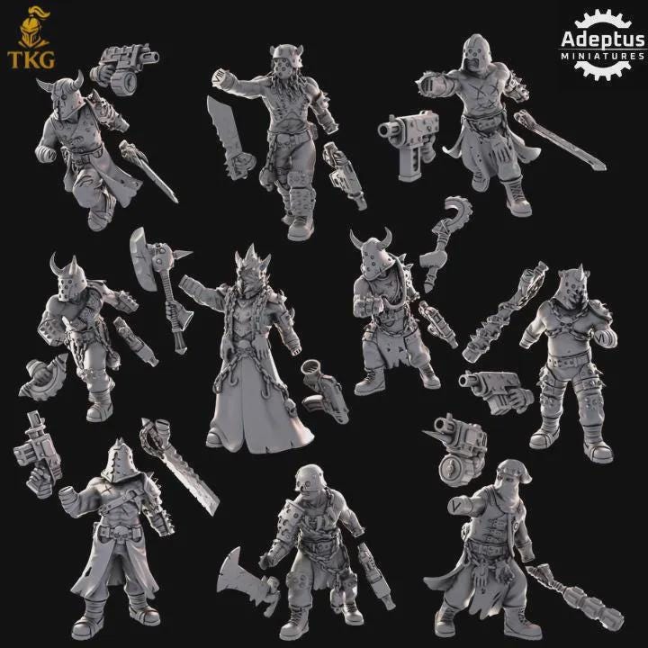 Cultists of the Silent Pyre Kill Squad by Adeptus Miniature | 3D printed Tabletop Miniatures