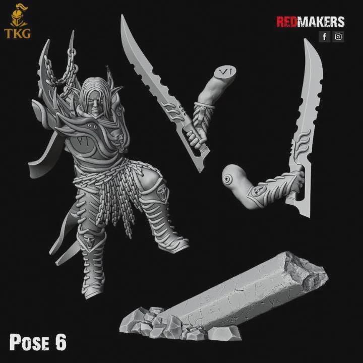 Dark Elves Kill Squad by Red Makers | 3D printed Tabletop Miniatures
