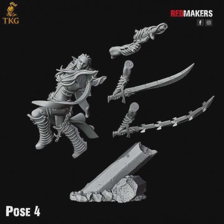 Dark Elves Kill Squad by Red Makers | 3D printed Tabletop Miniatures
