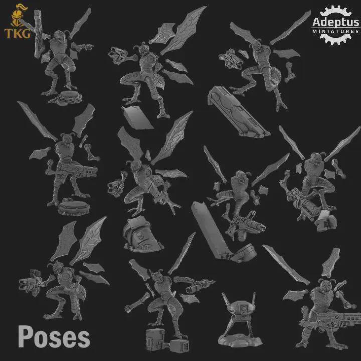 Death Stingers Kill Squad by Adeptus Miniatures | 3D printed Tabletop Miniatures