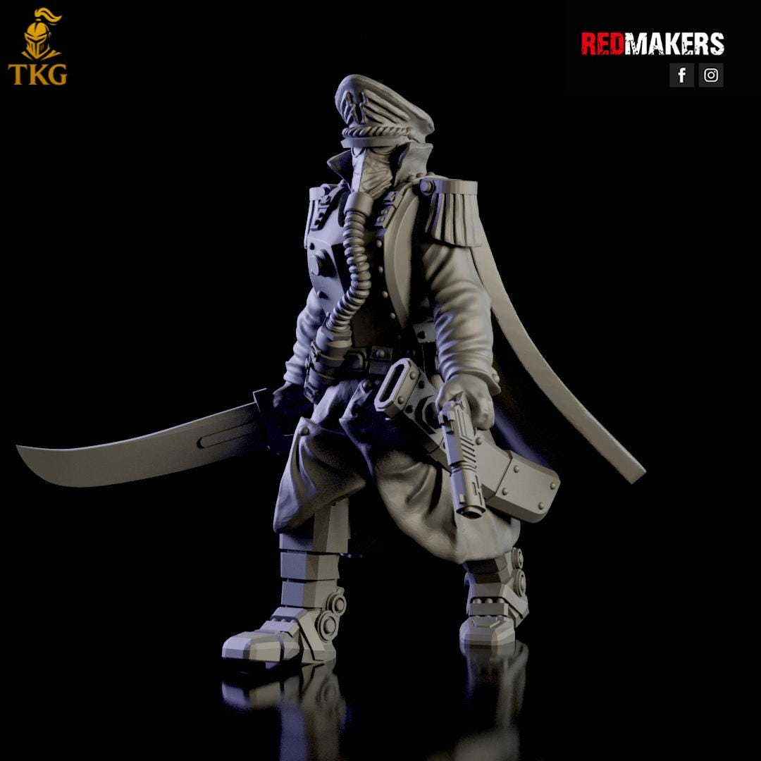 Commissar of the Imperial Force by Red Makers | 3D printed Tabletop Miniatures