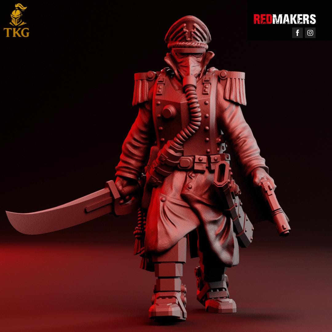 Commissar of the Imperial Force by Red Makers | 3D printed Tabletop Miniatures