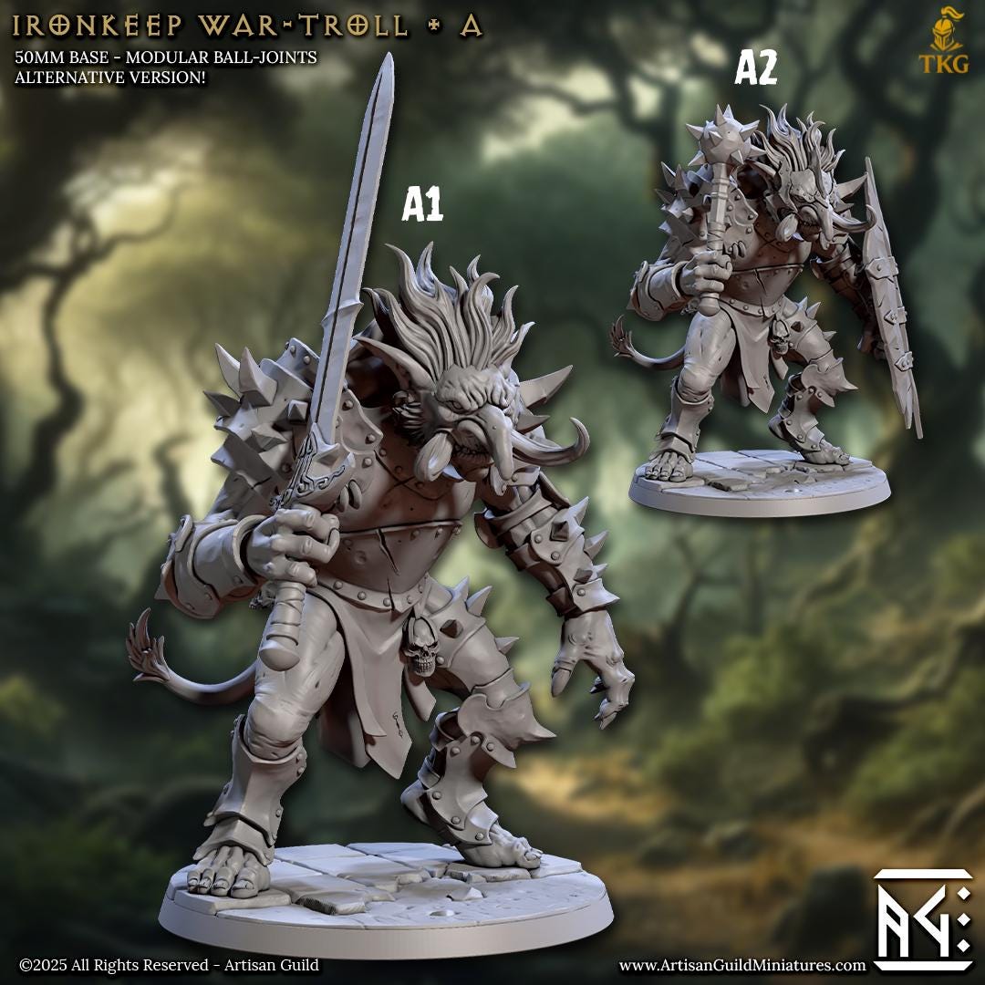 Ironkeep War-Trolls by Artisan Guild | 3D Printed Miniatures