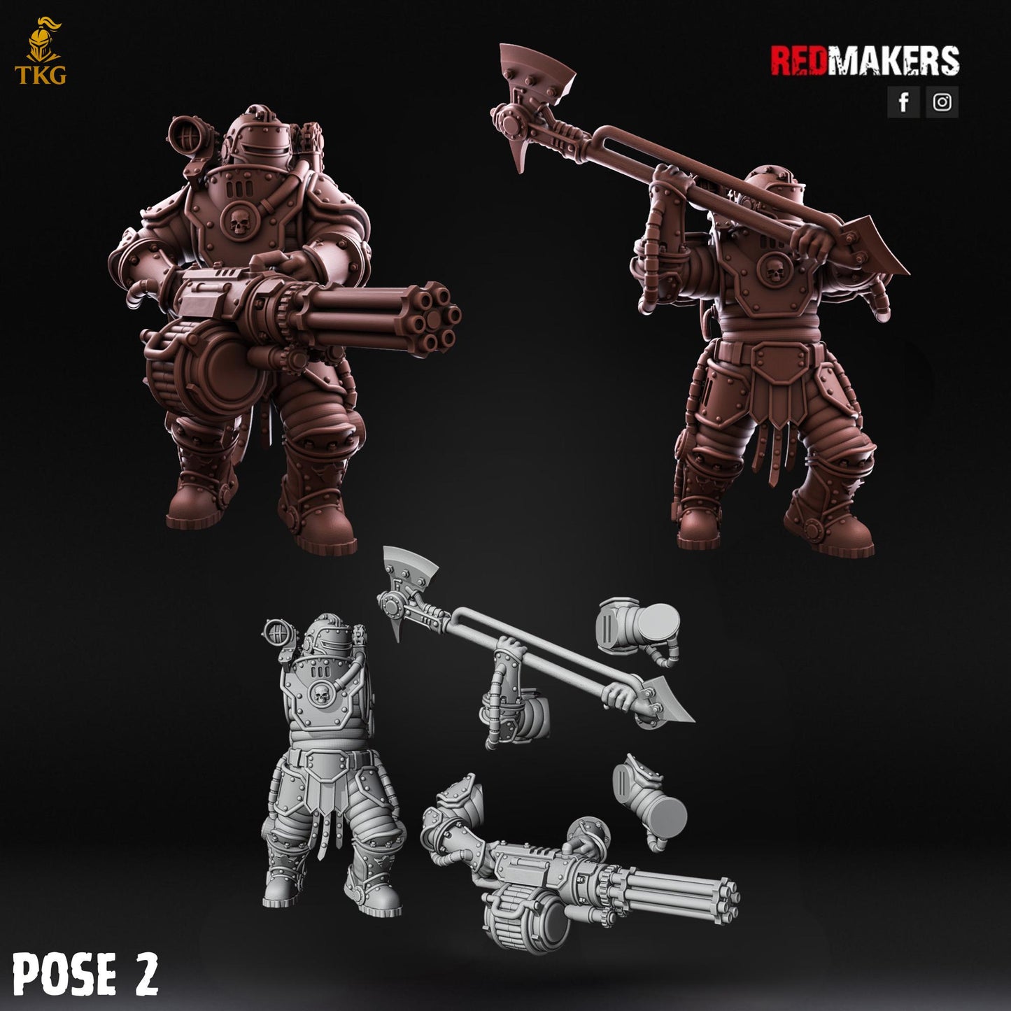 Solar Guard - Rotor Cannons and Axes Squad by Red Makers | 3D printed Tabletop Miniatures