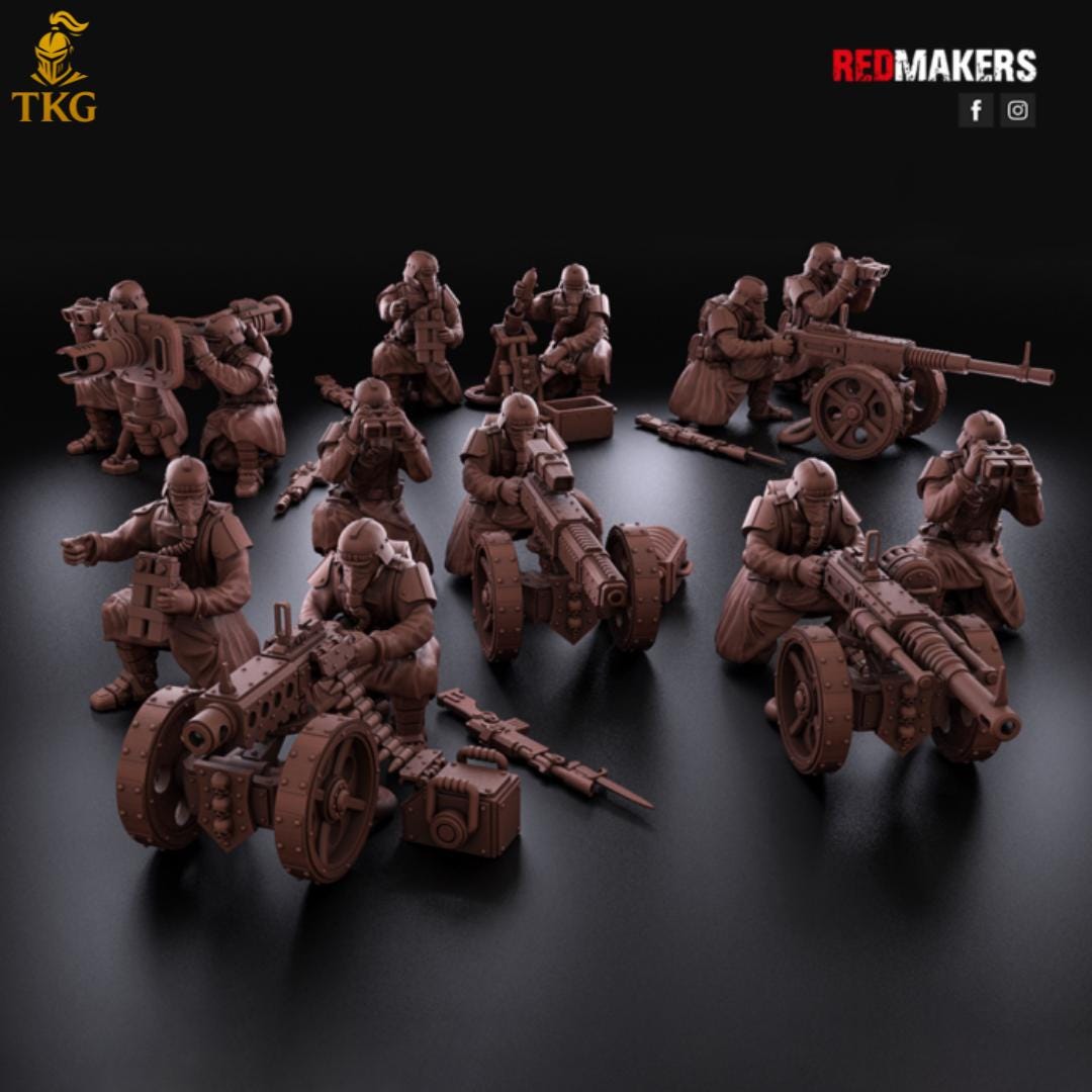 Death Division - Heavy Support Squad by Red Makers | 3D printed Tabletop Miniatures