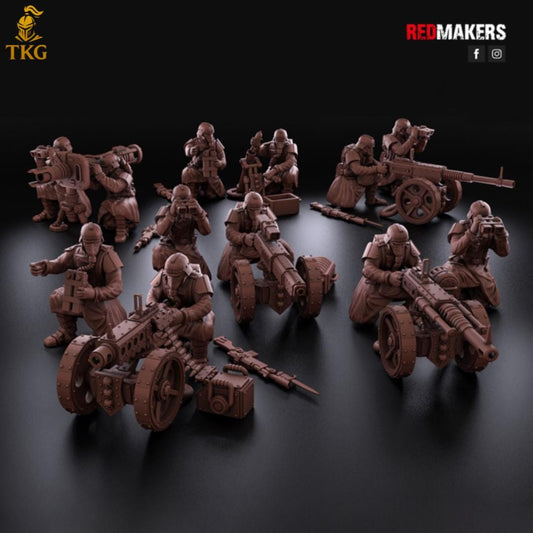 Death Division - Heavy Support Squad by Red Makers | 3D printed Tabletop Miniatures