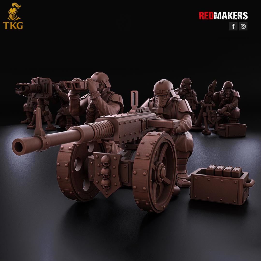 Death Division - Heavy Support Squad by Red Makers | 3D printed Tabletop Miniatures