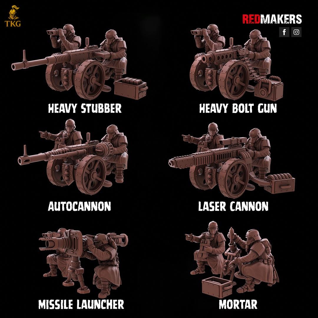Death Division - Heavy Support Squad by Red Makers | 3D printed Tabletop Miniatures