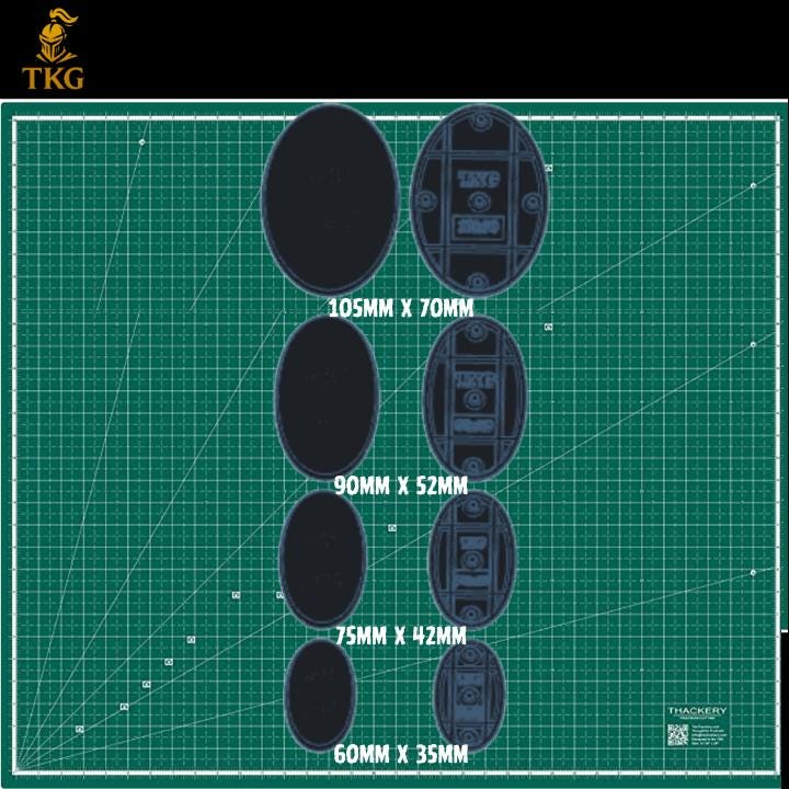 Textured Round and Oval Wargaming Bases | Magnet Ready | 20mm - 160mm Round | 60mm - 170mm Oval