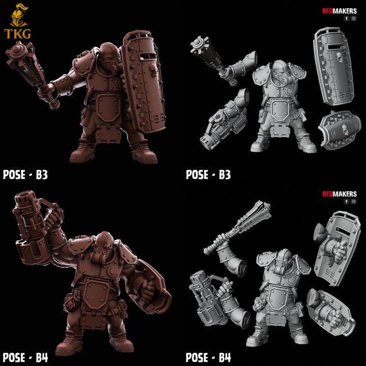 Abhuman Giants by RedMakers | 3D printed Tabletop Miniatures | Ogryn/Bullgryn Proxies