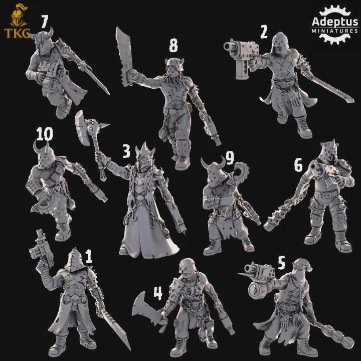 Cultists of the Silent Pyre Kill Squad by Adeptus Miniature | 3D printed Tabletop Miniatures