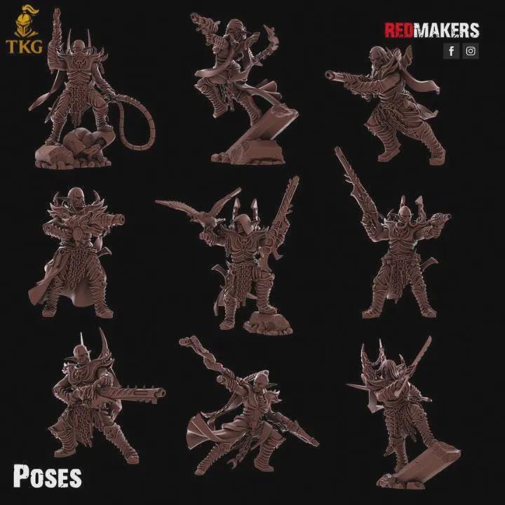 Dark Elves Kill Squad by Red Makers | 3D printed Tabletop Miniatures