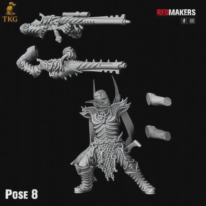 Dark Elves Kill Squad by Red Makers | 3D printed Tabletop Miniatures