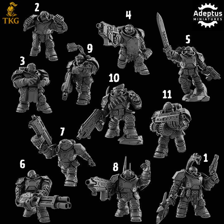 Heavy Dwarves Kill Squad by Adeptus Miniatures | 3D printed Tabletop Miniatures
