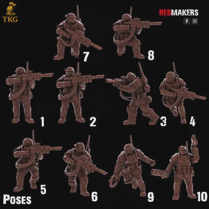 Shock Troops Kill Squad by Red Makers | 3D printed Tabletop Miniatures