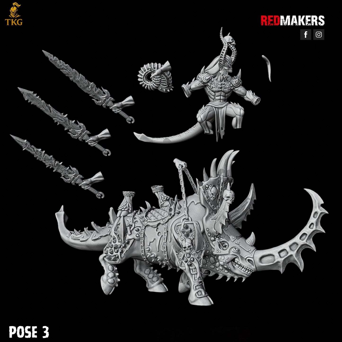 Bloodthirsty Rider Demons by RedMakers | 3D Printed Tabletop Miniatures