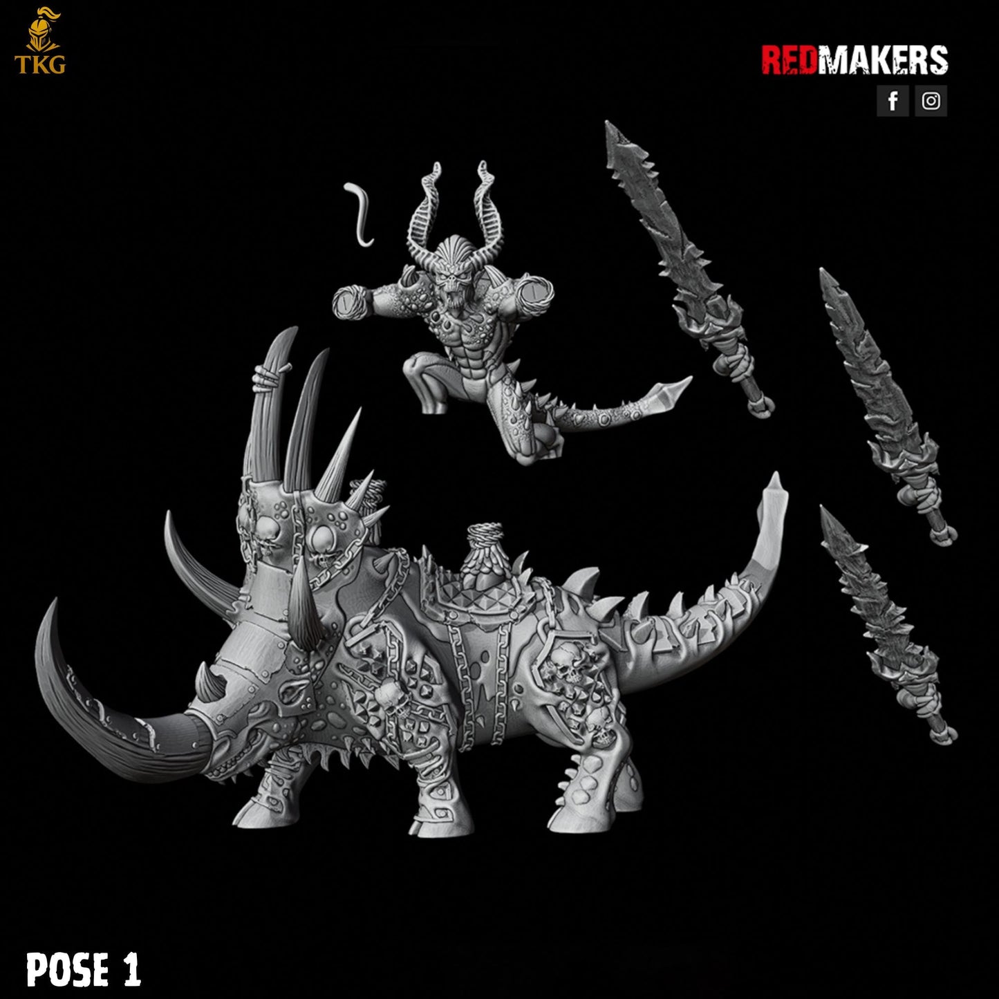 Bloodthirsty Rider Demons by RedMakers | 3D Printed Tabletop Miniatures