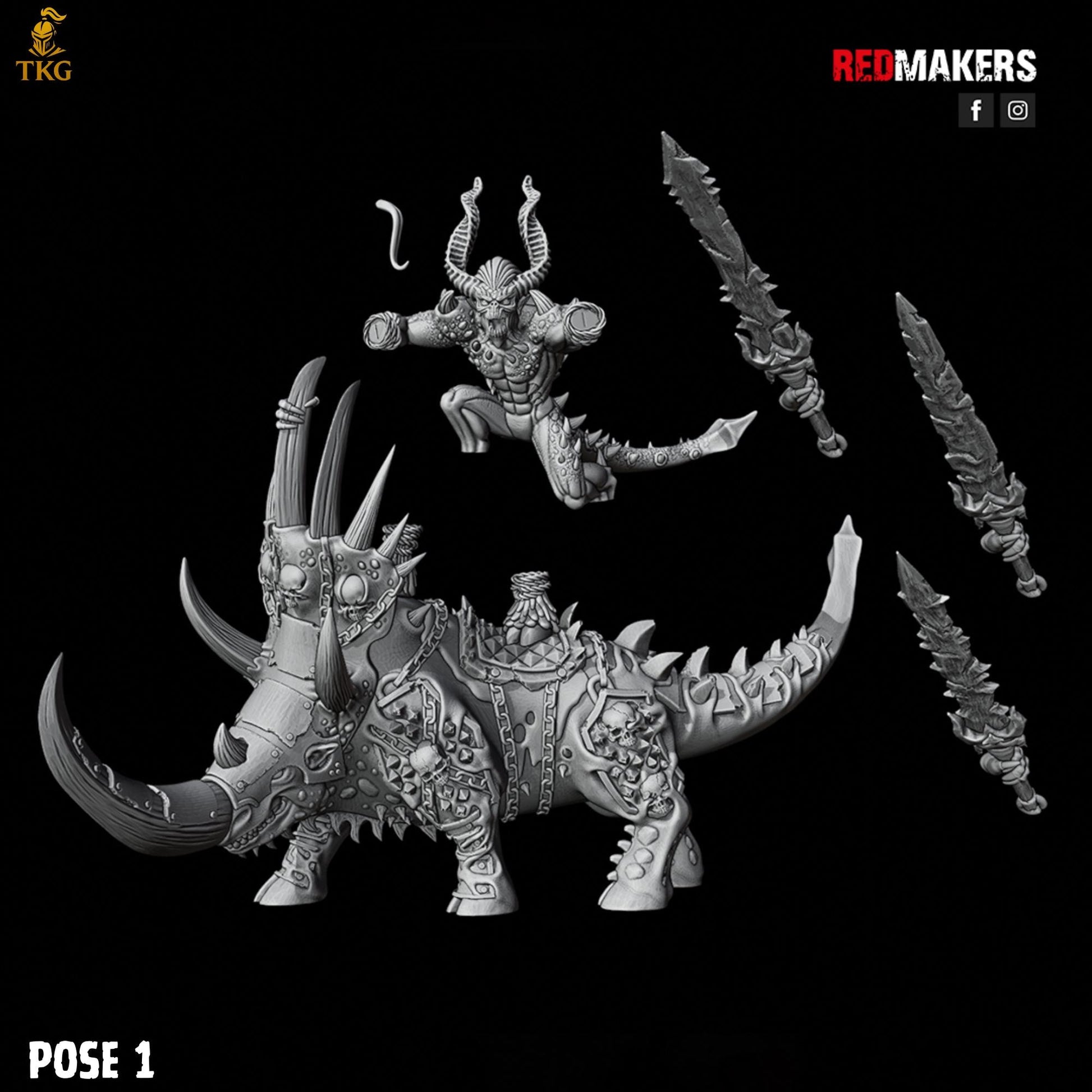Bloodthirsty Rider Demons by RedMakers | 3D Printed Tabletop Miniatures