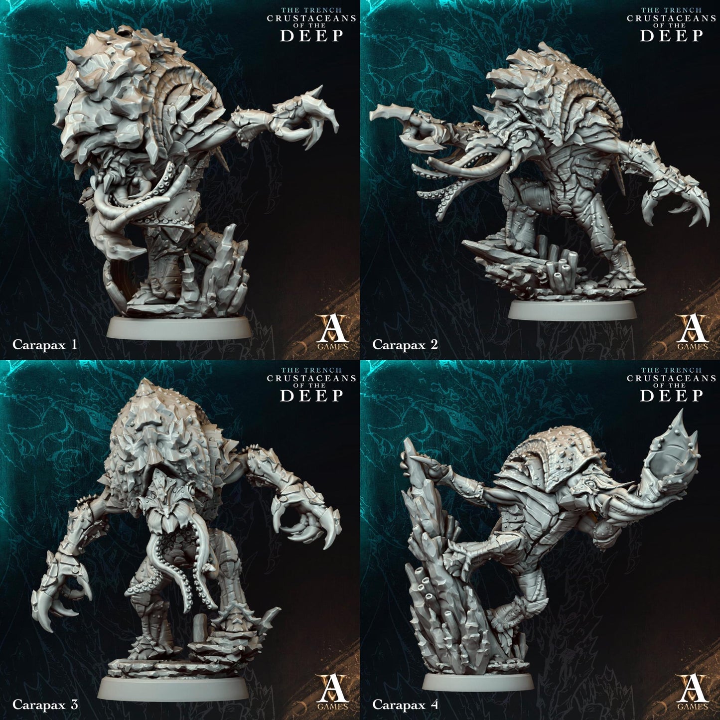 The Trench - Crustaceans of the Deep by ArchvillainGames | 3D Printed Miniatures