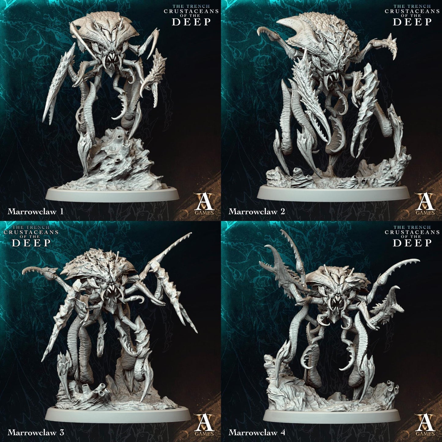 The Trench - Crustaceans of the Deep by ArchvillainGames | 3D Printed Miniatures