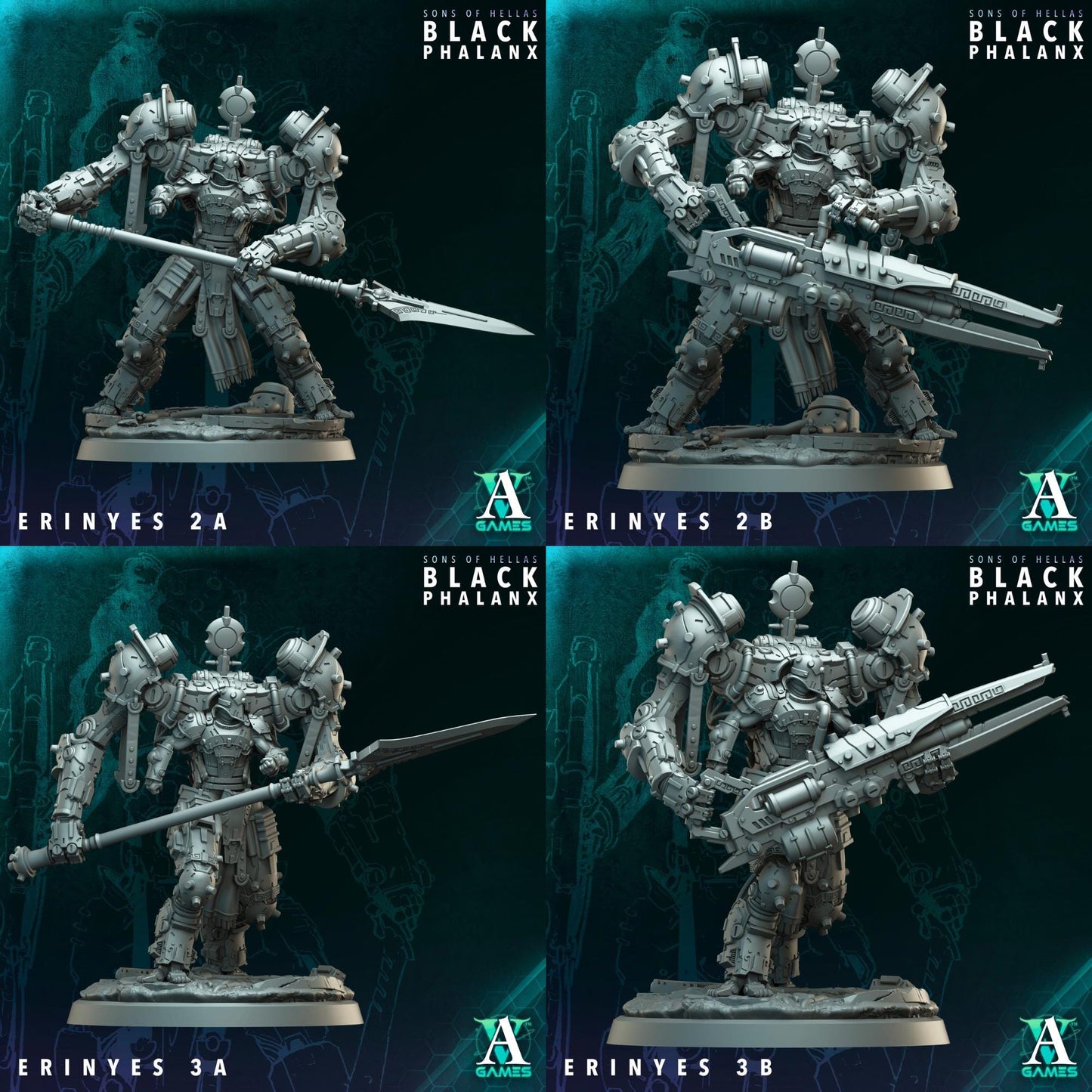 Black Phalanx - Sons of Hellas by ArchvillainGames | 3D Printed Miniatures