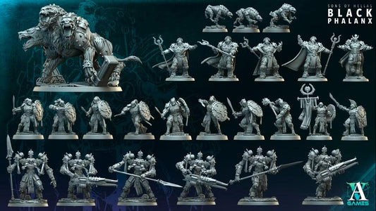 Black Phalanx - Sons of Hellas by ArchvillainGames | 3D Printed Miniatures