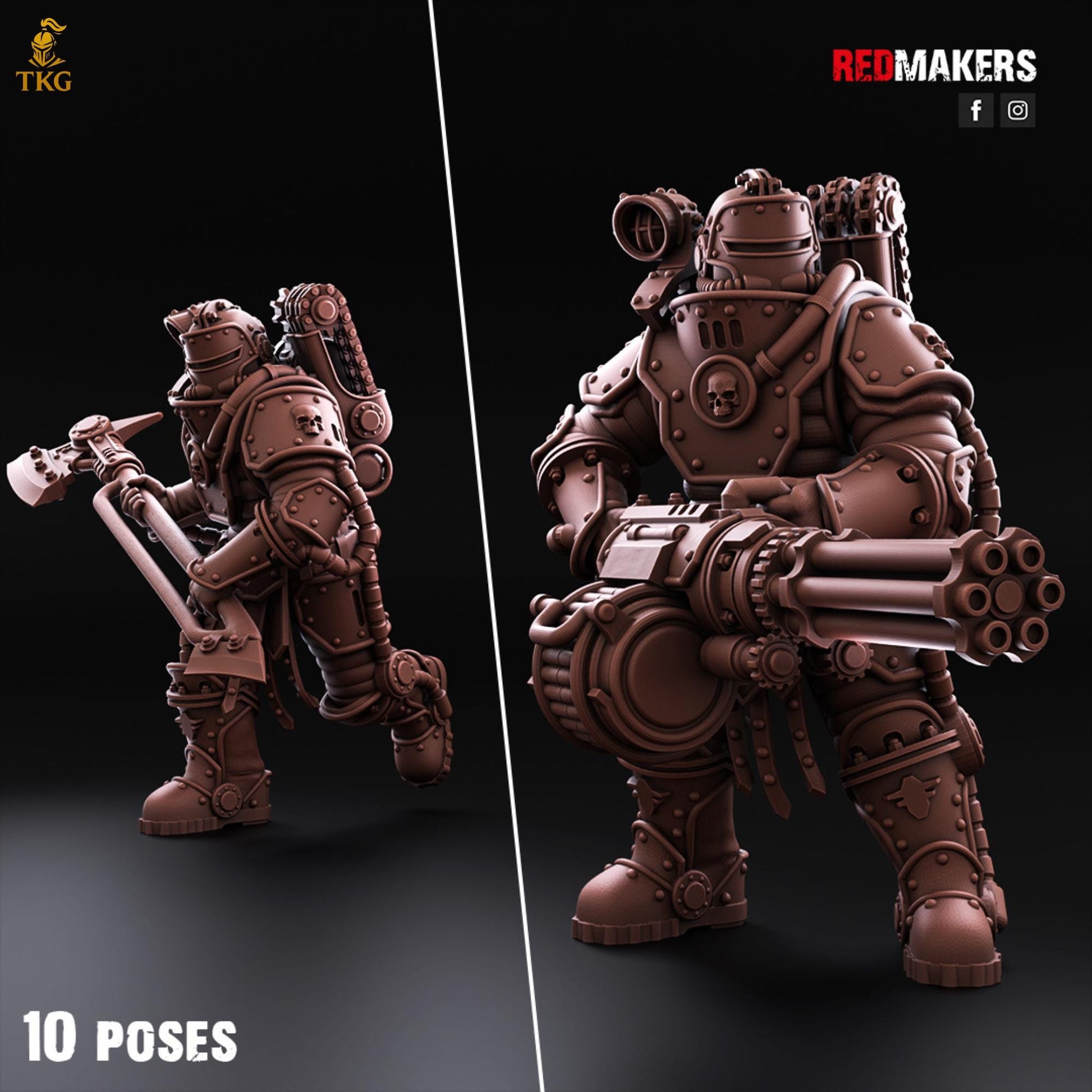 Solar Guard - Rotor Cannons and Axes Squad by Red Makers | 3D printed Tabletop Miniatures