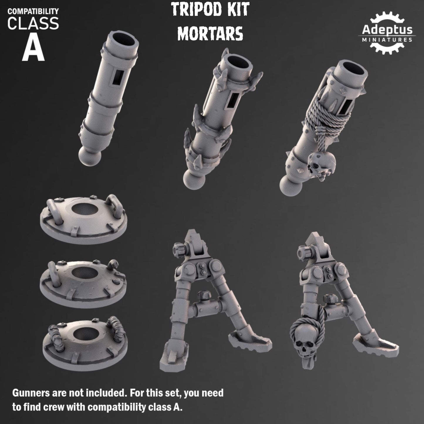 Renegade Heavy Weapons by Adeptus Miniatures | Standalone Weapon Emplacements | 3D printed Tabletop Miniatures