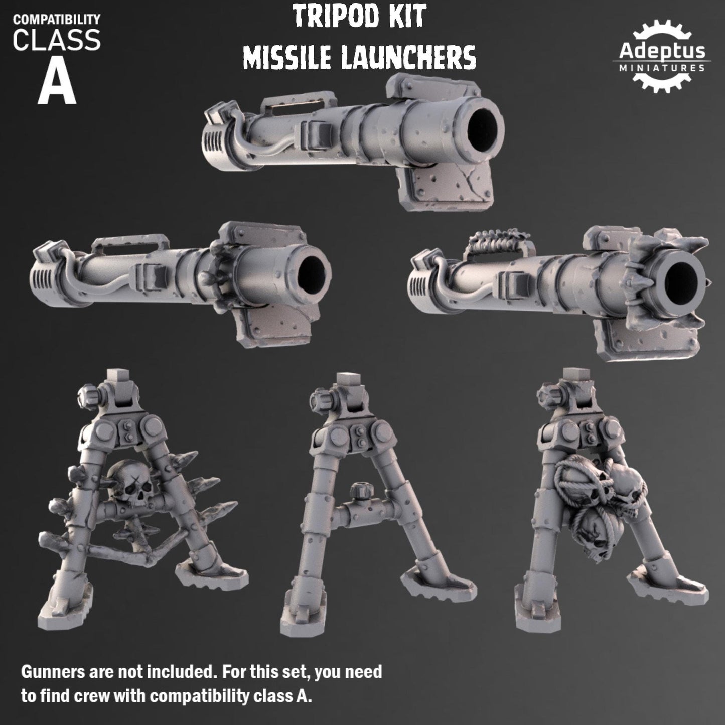 Renegade Heavy Weapons by Adeptus Miniatures | Standalone Weapon Emplacements | 3D printed Tabletop Miniatures