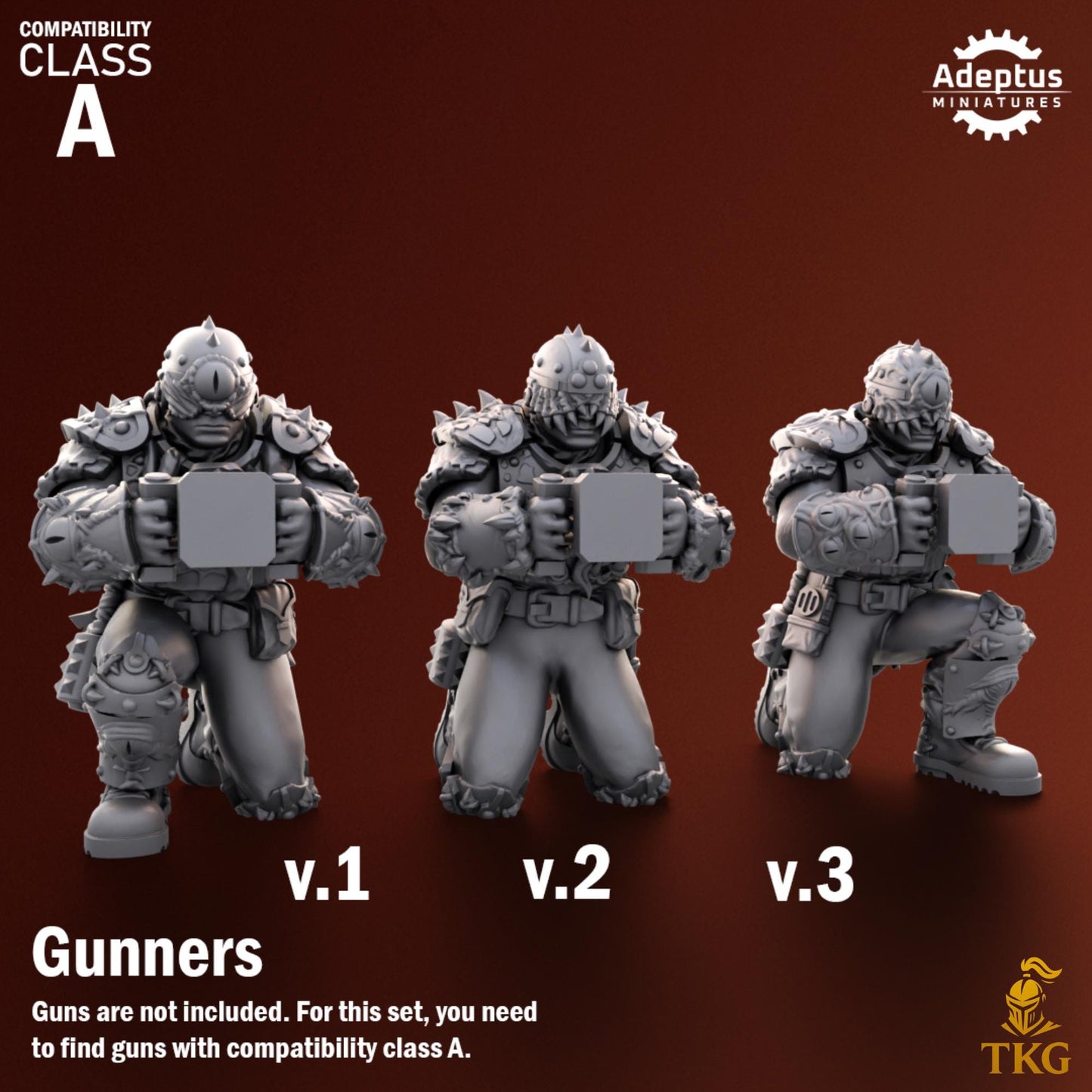 Rotmark Legion Heavy Weapons Operators by Adeptus Miniatures | 3D printed Tabletop Miniatures