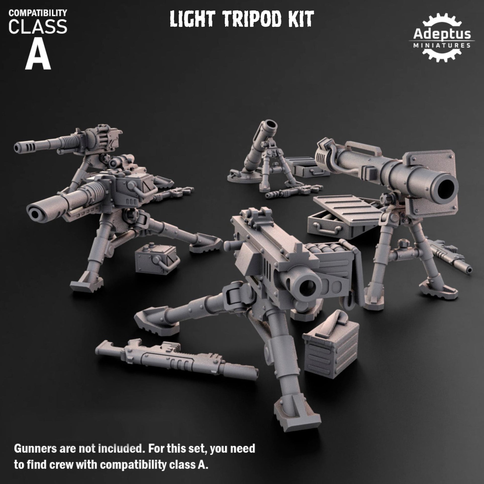 Guard Heavy Weapons by Adeptus Miniatures | Standalone Weapon Emplacements | 3D printed Tabletop Miniatures