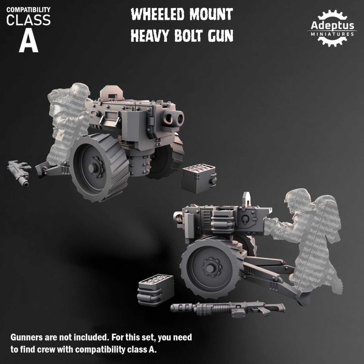 Guard Heavy Weapons by Adeptus Miniatures | Standalone Weapon Emplacements | 3D printed Tabletop Miniatures