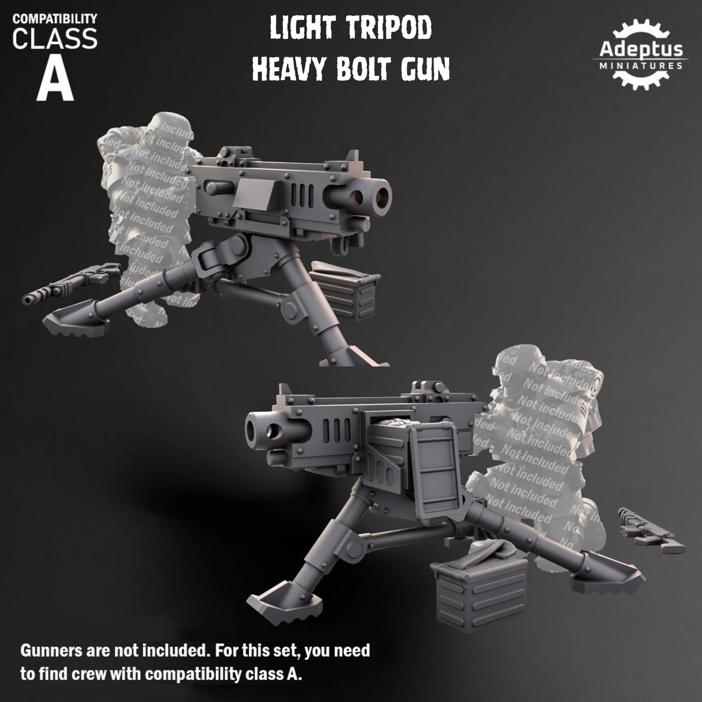 Guard Heavy Weapons by Adeptus Miniatures | Standalone Weapon Emplacements | 3D printed Tabletop Miniatures