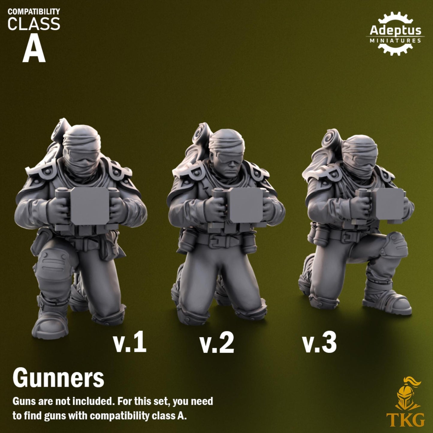 Red Dune Regiment Heavy Weapons Operators by Adeptus Miniatures | 3D printed Tabletop Miniatures