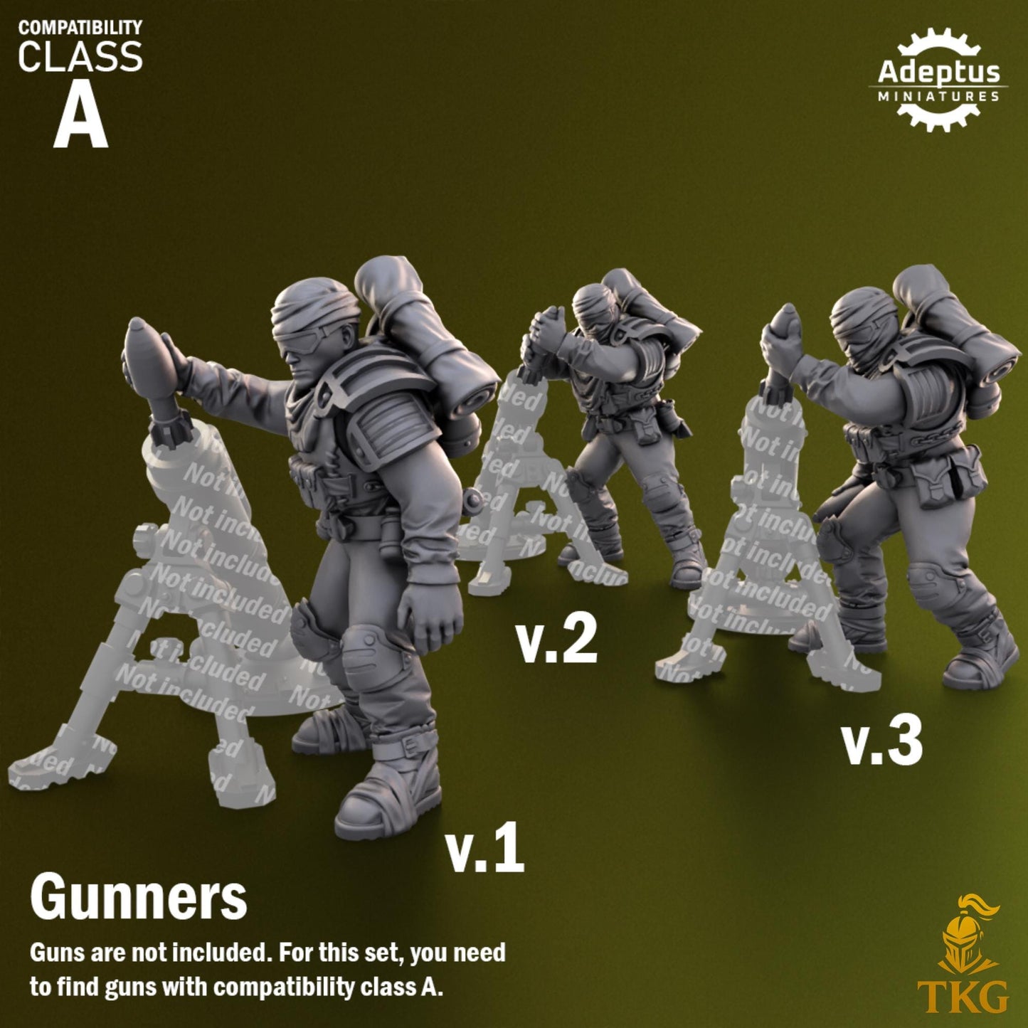 Red Dune Regiment Heavy Weapons Operators by Adeptus Miniatures | 3D printed Tabletop Miniatures