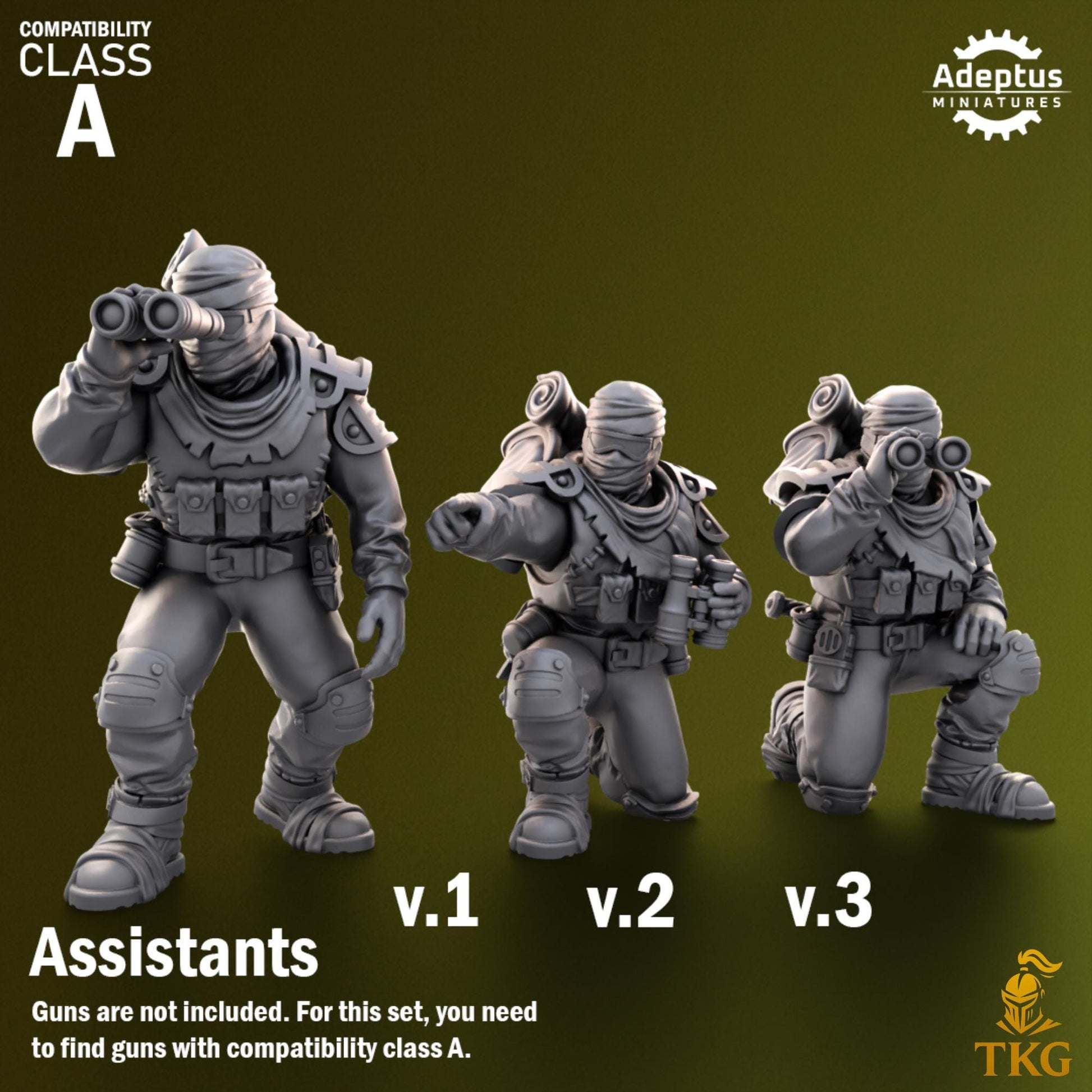 Red Dune Regiment Heavy Weapons Operators by Adeptus Miniatures | 3D printed Tabletop Miniatures